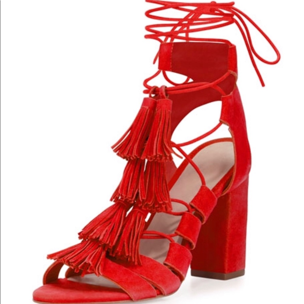 Loeffler Randall Luz Suede Tassel-Tie Sandal